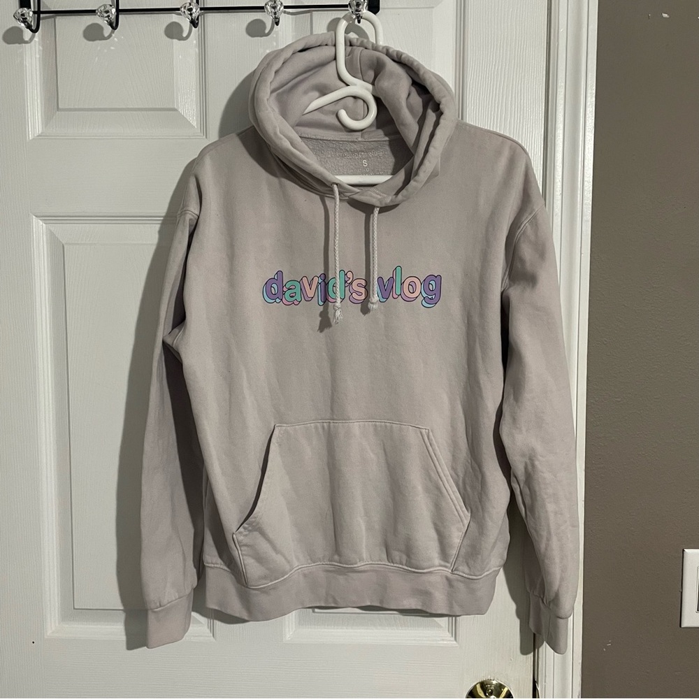 David Dobrik David’s Vlog Mens Pullover Hoodie Size Small Faded Pink